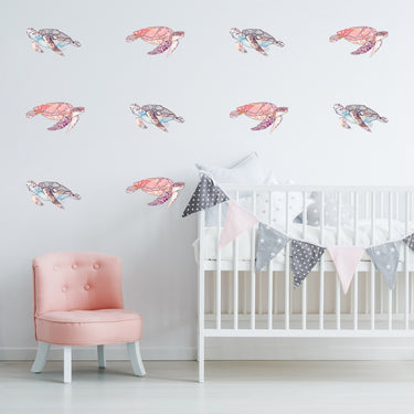 Watercolor Turtles Wall Decals